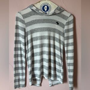Abercrombie Kids Gray and White Hoodie